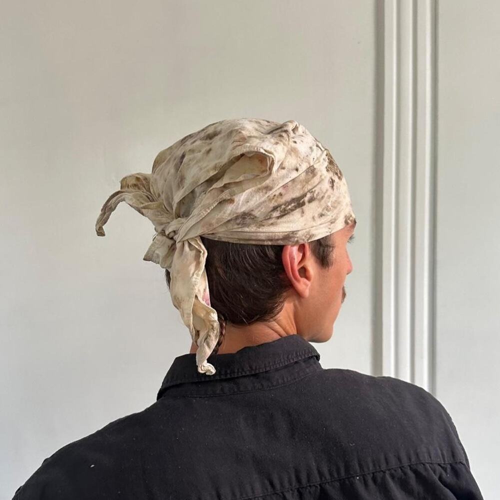Handmade Natural Dye Organic Cotton Tie Dye Bandanna Cloth Scarf Head Wrap